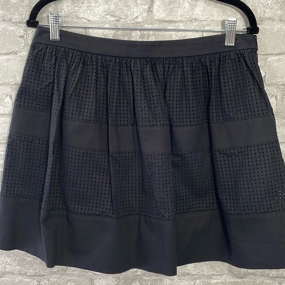 Robert Rodriguez Black Perforated Mini Skirt - Picture 1 of 5